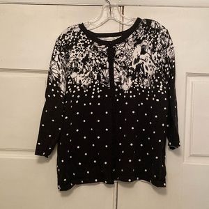 Women’s Christopher & Banks XL Cardigan Sweater - Button up - Black & White